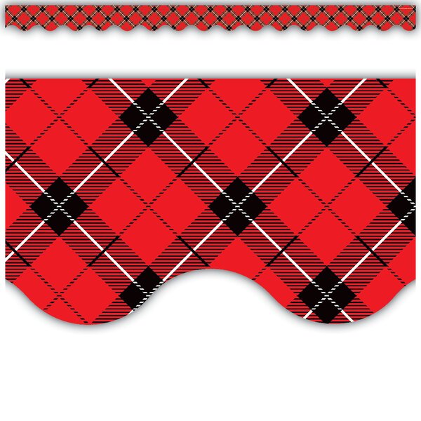 TCR5658 Red Plaid Scalloped Border Trim Image