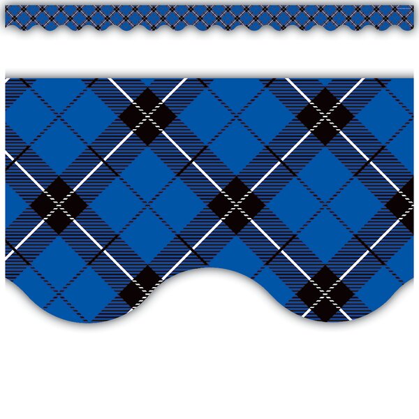 TCR5659 Blue Plaid Scalloped Border Trim Image