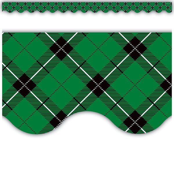 TCR5661 Green Plaid Scalloped Border Trim Image