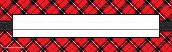 TCR5663 Red Plaid Flat Name Plates Image