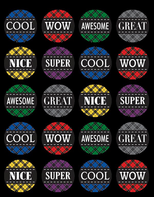 TCR5697 Plaid Stickers Image