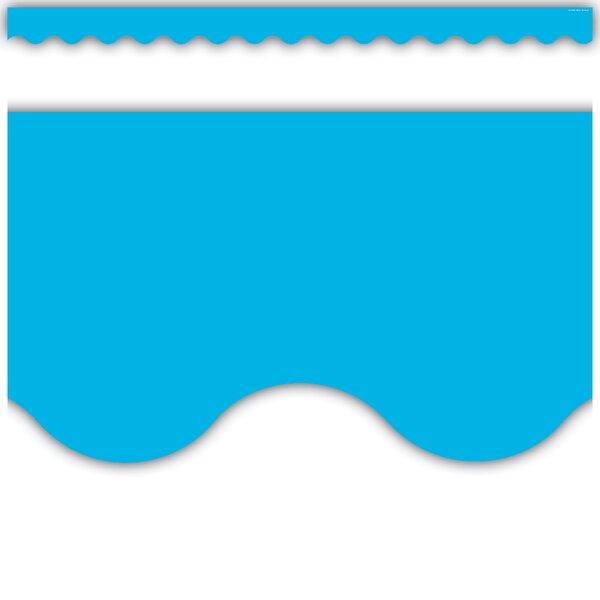 TCR5703 Aqua Solid Scalloped Border Trim Image