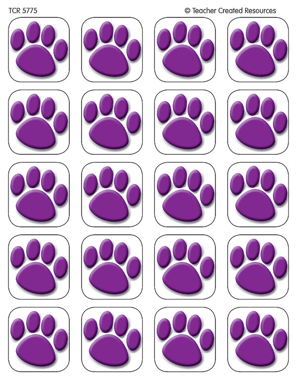 TCR5775 Purple Paw Prints Stickers Image