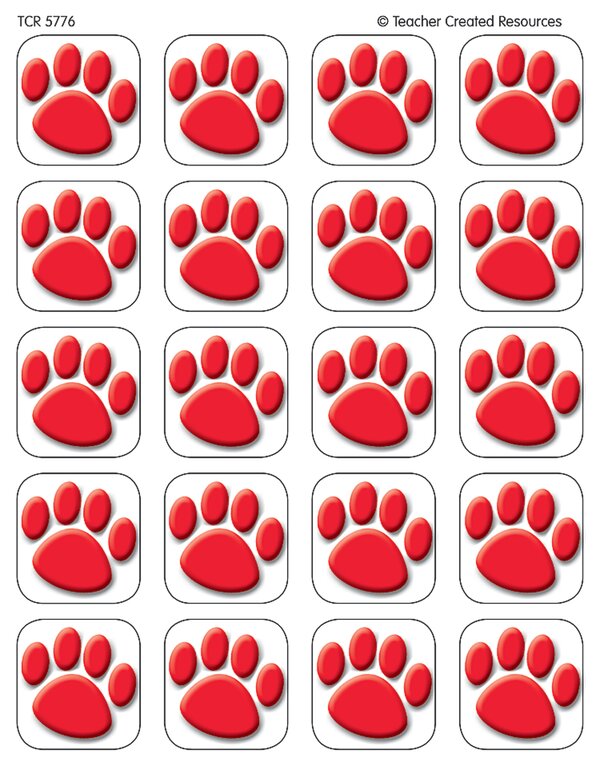 TCR5776 Red Paw Prints Stickers Image