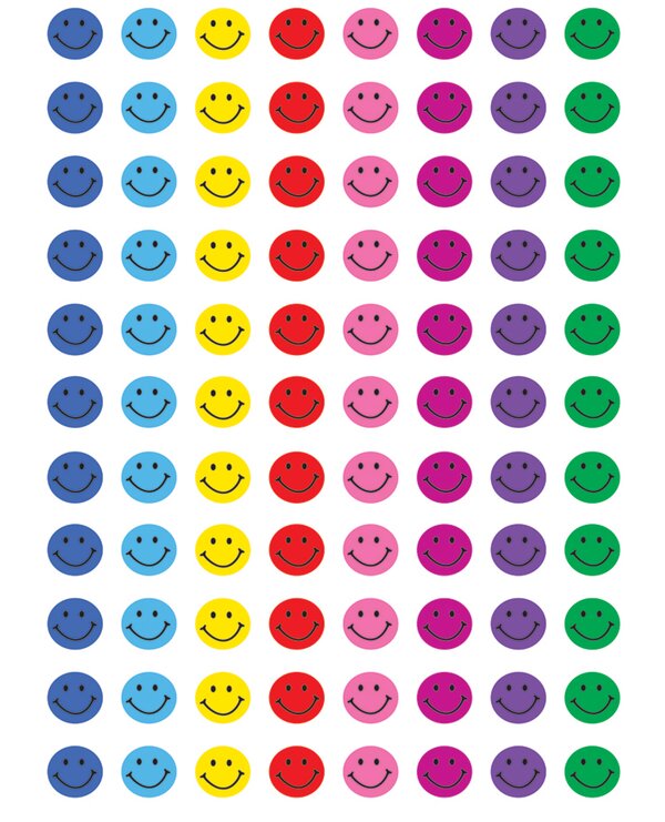 TCR5781 Assorted Happy Faces Mini Stickers Super Valu-Pak Image