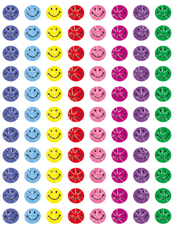 TCR5783 Happy Faces Sparkle Mini Stickers Super Valu-Pak Image