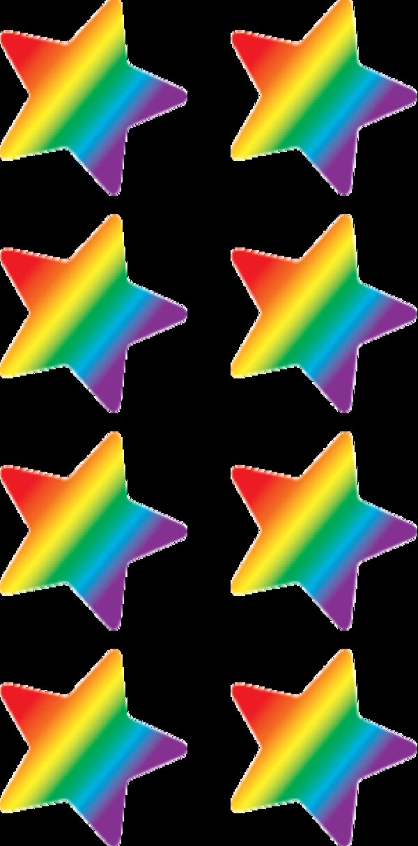 TCR5798 Rainbow Stars Mini Stickers Image