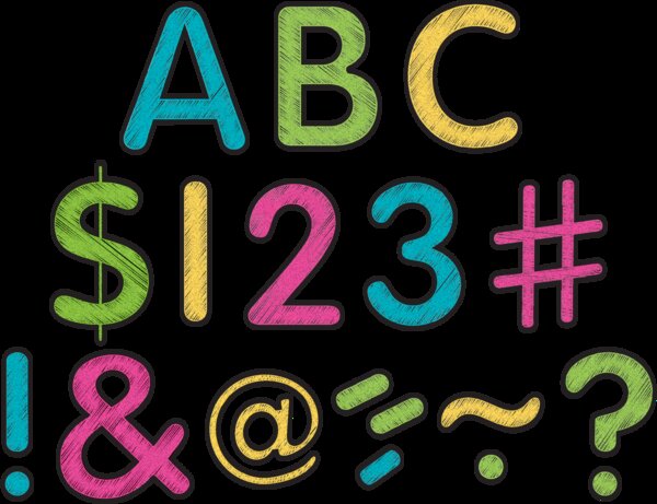 TCR5814 Chalkboard Brights Classic 2" Letters Uppercase Pack Image