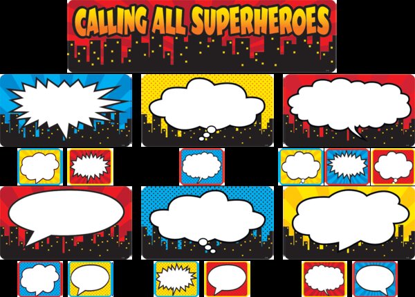 TCR5825 Calling All Superheroes Mini Bulletin Board Image