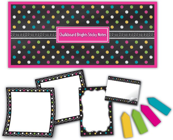 TCR5833 Chalkboard Brights Sticky Notes Image