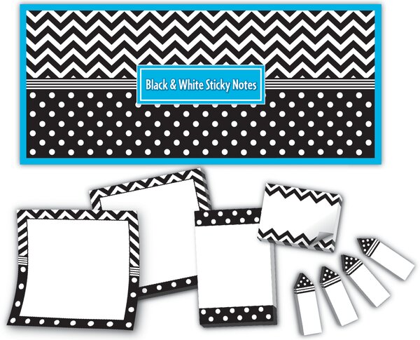 TCR5834 Black & White Sticky Notes Image