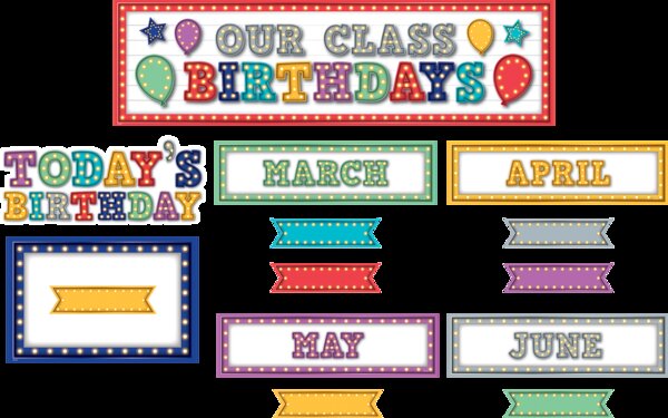 TCR5892 Marquee Our Class Birthdays Mini Bulletin Board Image