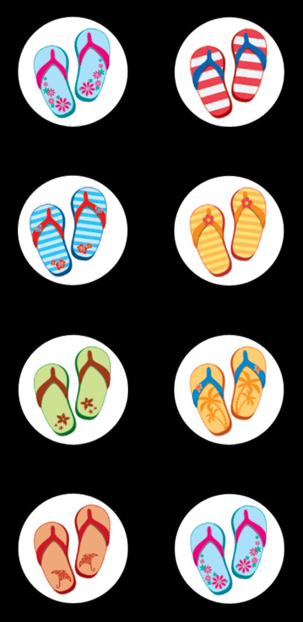 TCR5911 Flip Flops Mini Stickers Image