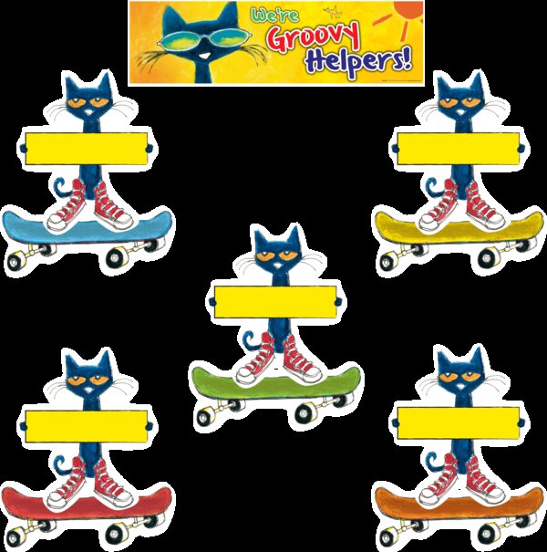 TCR60348 Pete the Cat Groovy Classroom Jobs Mini Bulletin Board Image