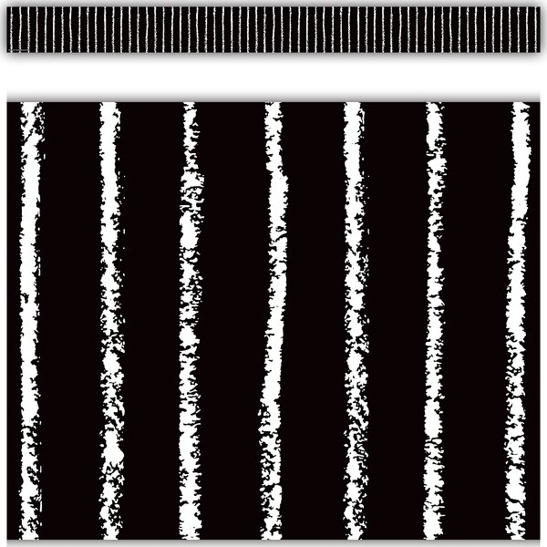 TCR6061 Black with White Pinstripes Straight Border Trim Image