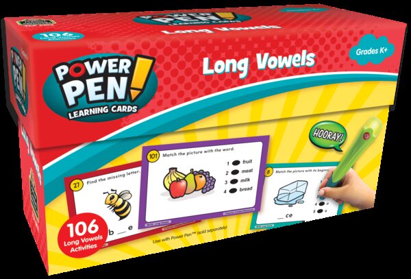 TCR6102 Power Pen Learning Cards: Long Vowels Image