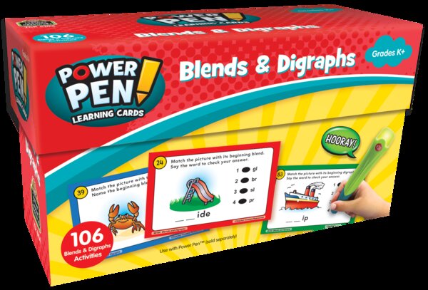 TCR6104 Power Pen Learning Cards: Blends & Digraphs Image