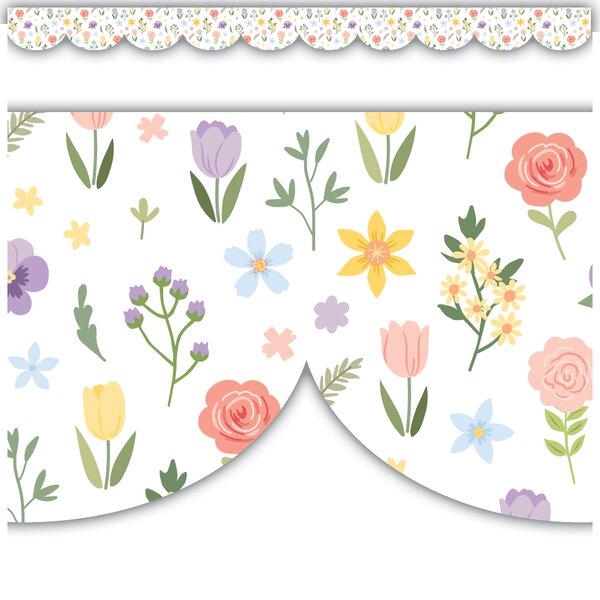 TCR6108 Spring Garden Scalloped Die-Cut Border Trim Image