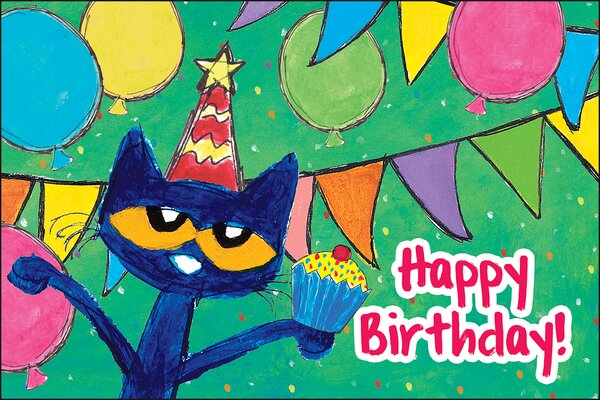 TCR62010 Pete the Cat Happy Birthday Postcards Image