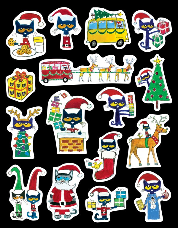 TCR62023 Pete the Cat Christmas Stickers Image