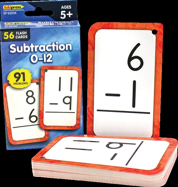 TCR62034 Subtraction 0-12 Flash Cards Image