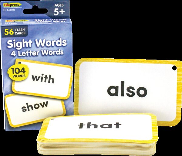 TCR62040 Sight Words Flash Cards - 4 Letter Words Image