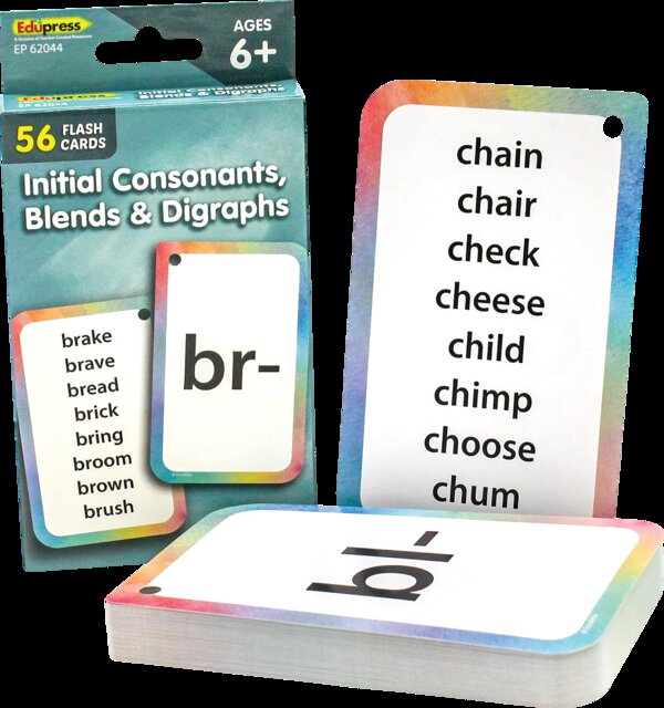 TCR62044 Initial Consonants, Blends & Digraphs Flash Cards Image