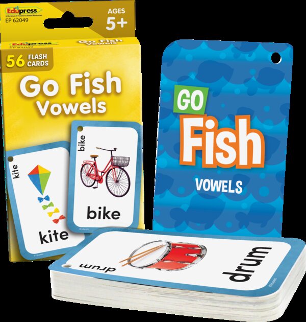 TCR62049 Go Fish Vowels Flash Cards Image