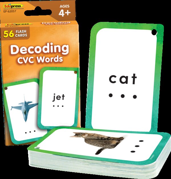 TCR62057 Decoding CVC Words Flash Cards Image