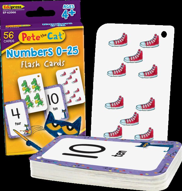 TCR62066 Pete the Cat® Numbers 0-25 Flash Cards Image