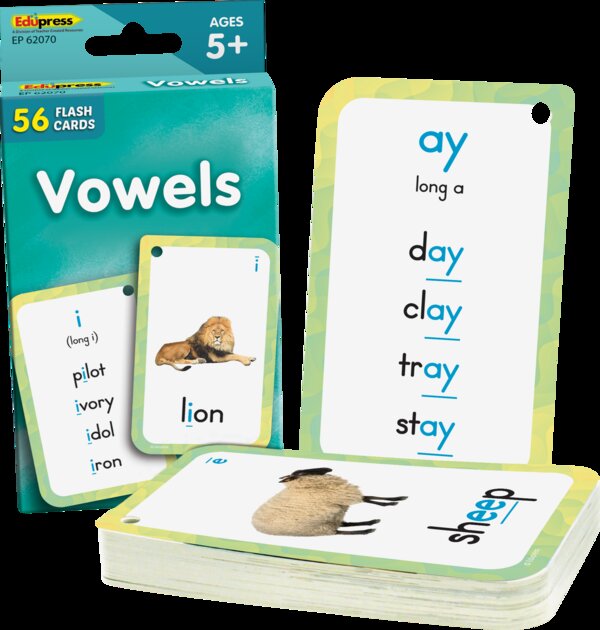 TCR62070 Vowels Flash Cards Image