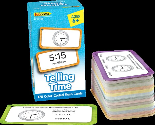 TCR62106 Telling Time Flash Cards Deluxe Set Image