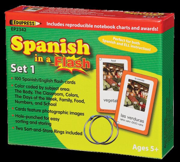 TCR62342 Spanish in a Flash Cards Set 1 Image