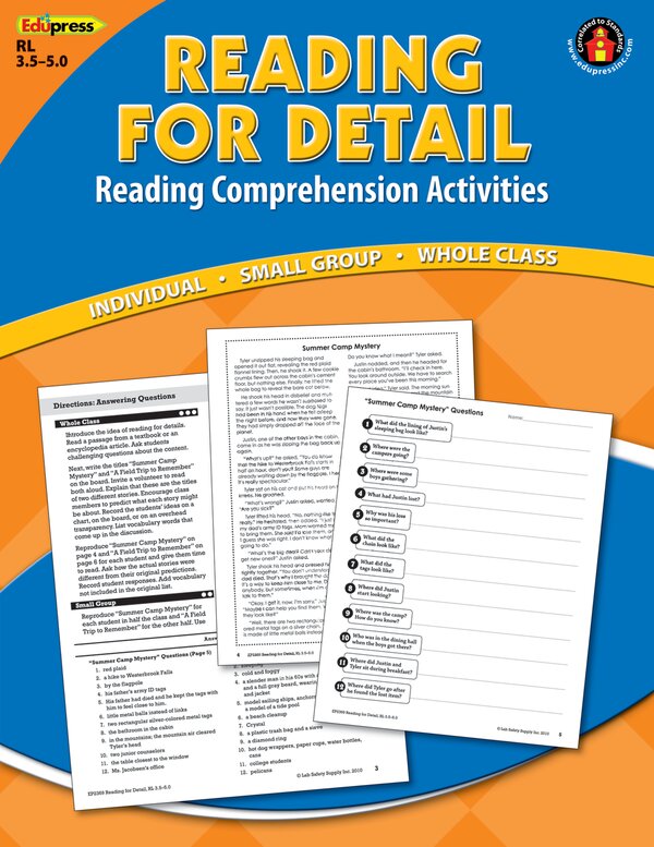 TCR62369 Reading Comprehension Book Reading for Details Blue Level Image