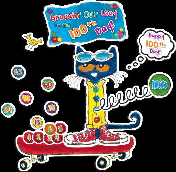 TCR62384 Pete the Cat 100 Groovy Days of School Bulletin Board Image