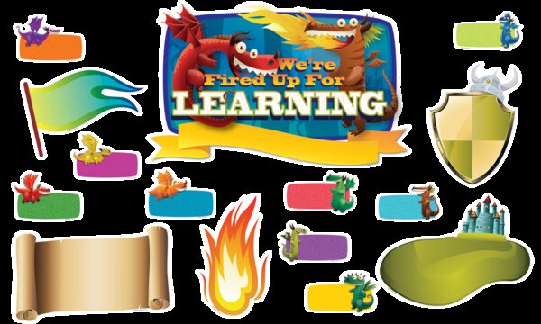 TCR62386 We're Fired Up for Learning Bulletin Board Display Set Image