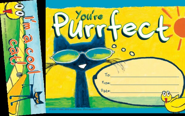 TCR63039 Pete the Cat You're Purrfect Bookmark Award Image