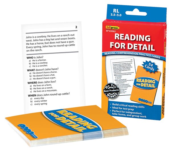 TCR63062 Reading for Detail Practice Cards Blue Level Image