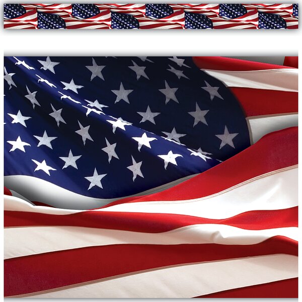 TCR63091 Patriotic Straight Border Trim Image