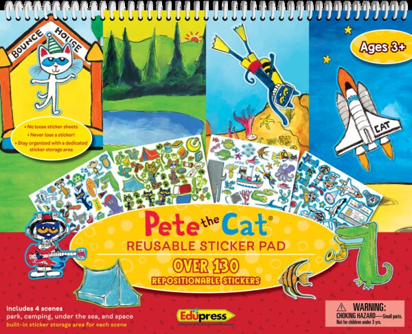 TCR63234 Pete the Cat Reusable Sticker Pad Image