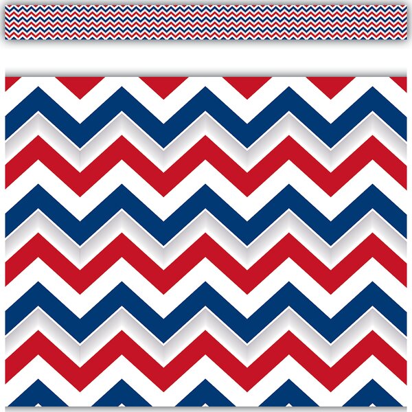 TCR63274 Patriotic Chevron Straight Border Trim Image