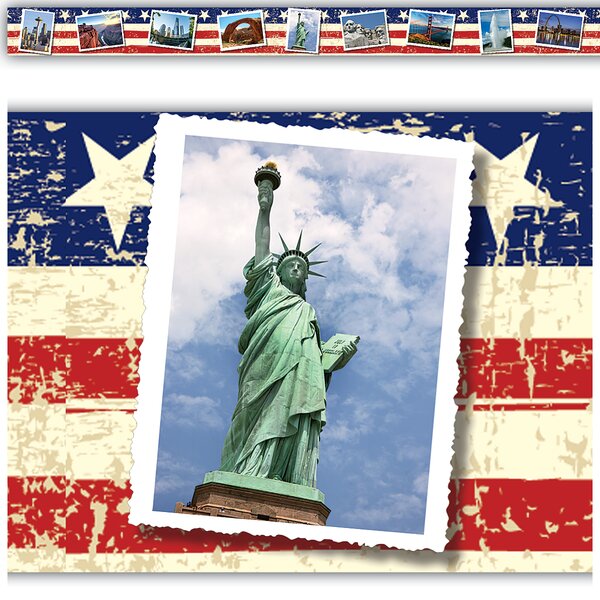 TCR63287 US Landmarks Postcards Straight Border Trim Image