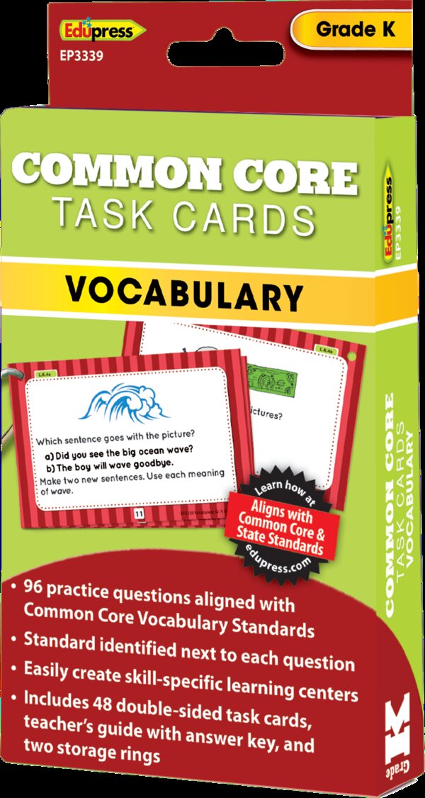 TCR63339 Common Core Vocabulary Task Cards Grade K Image