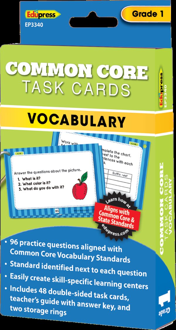 TCR63340 Common Core Vocabulary Task Cards Grade 1 Image