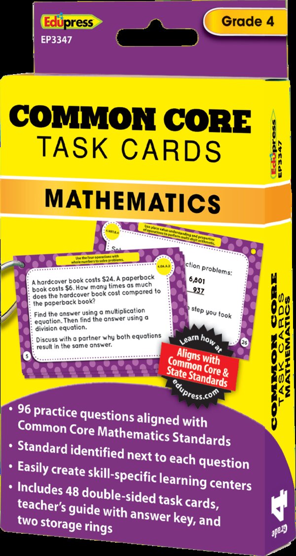 TCR63347 Common Core Math Task Cards Grade 4 Image