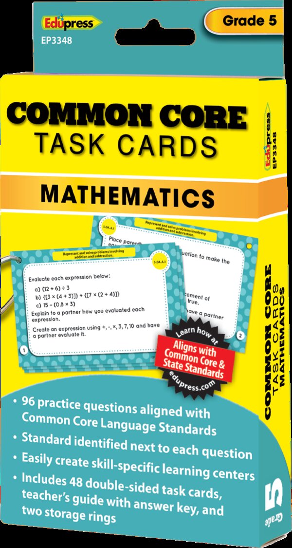 TCR63348 Common Core Math Task Cards Grade 5 Image