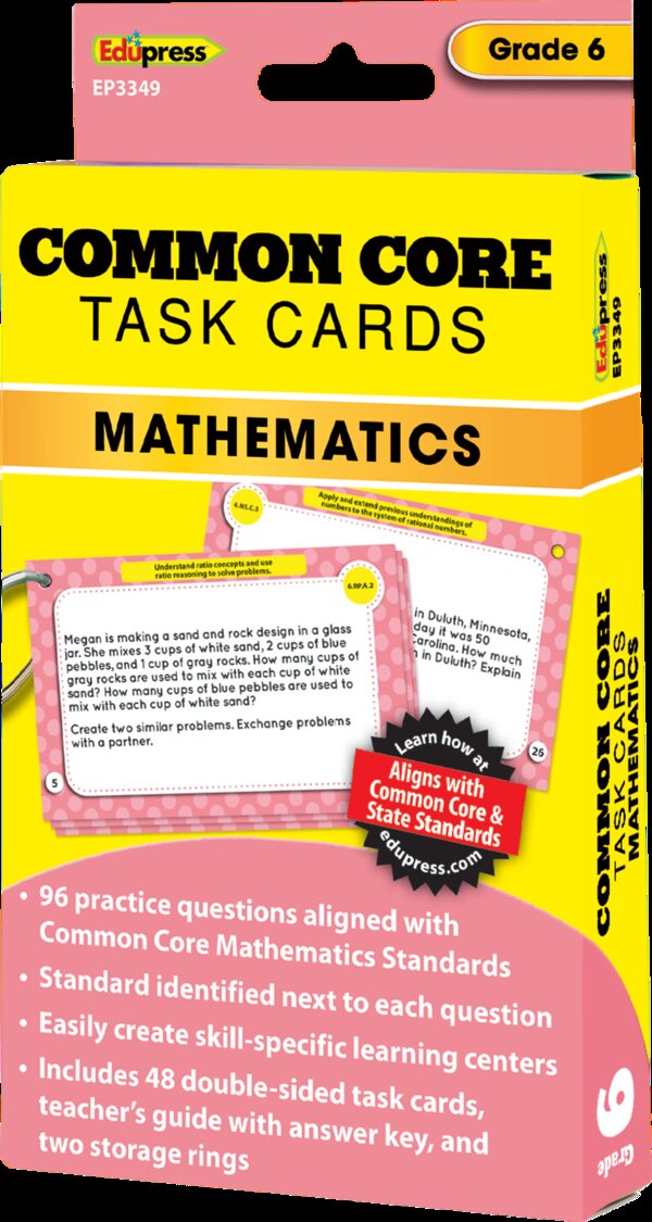 TCR63349 Common Core Math Task Cards Grade 6 Image