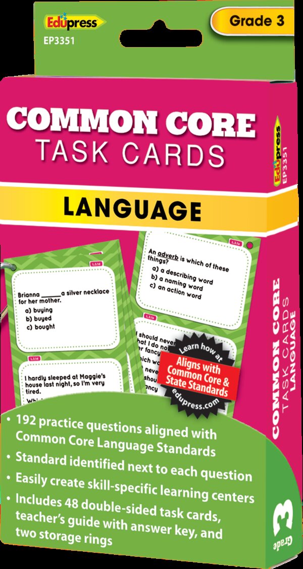 TCR63351 Common Core Language Task Cards Grade 3 Image