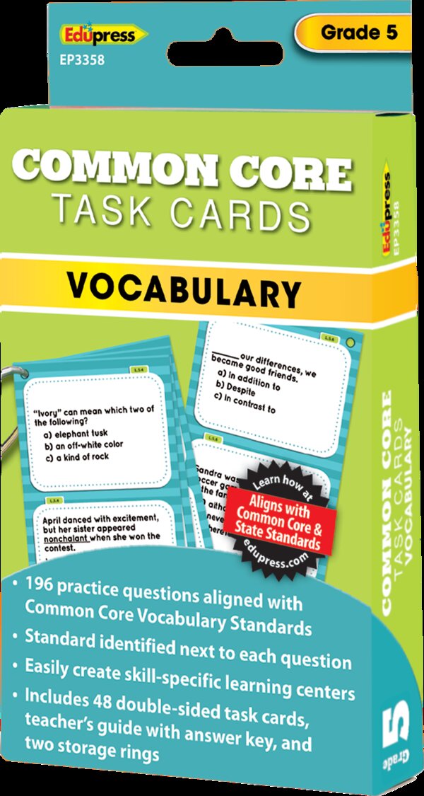 TCR63358 Common Core Vocabulary Task Cards Grade 5 Image