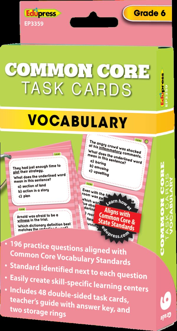 TCR63359 Common Core Vocabulary Task Cards Grade 6 Image